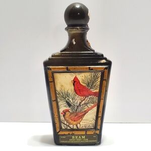 Jim Beam Decorative Decanter Winter Cardinal Scene Artist J. Lockhart